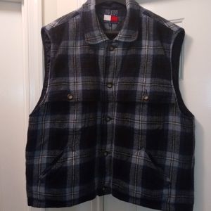 Tommy Hilfiger Navy & Steel Blue Plaid Vest